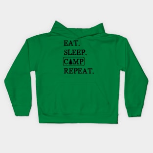 Eat, Sleep, Camp, Repeat Kids Hoodie